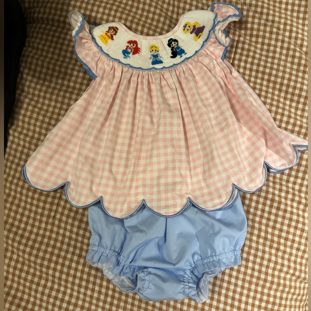 Smocked Flamingo Princess Smocked Set